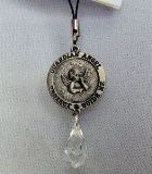 Mobile Phone Crystal with Pewter Guardian Angel Disc